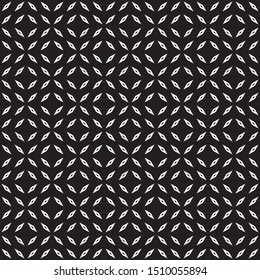 Seamless abstract pattern vector. Design halftone of diagonal rhombus white on black. Design print for illustration, texture, wallpaper, background. Set 3