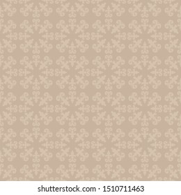 Seamless abstract of pattern vector. Design damask style beige on light brown background. Design print for illustration,  textile, texture, wallpaper, background. Set 2