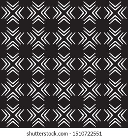 Seamless abstract of pattern vector. Design diagonal corner white on black background. Design print for illustration,  textile, texture, wallpaper, background. Set 1