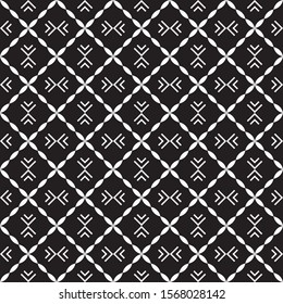 Seamless abstract of pattern vector. Design corner and  diagonal particle line of white on black background. Design print for illustration, texture, textile, wallpaper, background. Set 7