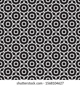 Seamless abstract of pattern vector. Design morocco style white on black background. Design print for illustration, texture, textile, wallpaper, background. 