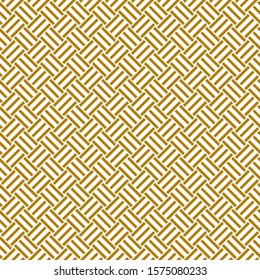 Seamless abstract of pattern vector. Design diagonal woven stripe gold on white background. Design print for illustration, texture, textile, wallpaper, wrapping, background. Set 2