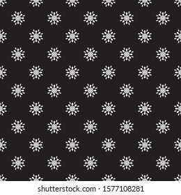 Seamless abstract of pattern vector. Design of snow flakes style white on black.  