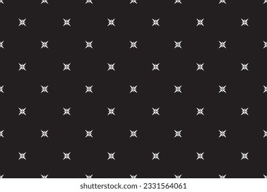 Seamless of abstract pattern vector. Design modular shape white on black background. Design print for illustration, textile, texture, wallpaper, background. Set 5