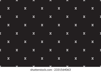 Seamless of abstract pattern vector. Design modular shape white on black background. Design print for illustration, textile, texture, wallpaper, background. Set 9