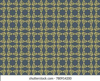 Seamless abstract pattern vector. Design yellow on blue background. Design print for textile, wallpaper, background.