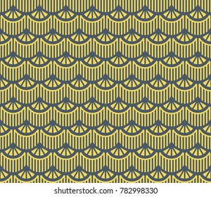 Seamless abstract pattern vector. Design yellow on blue. Design print for textile, wallpaper, background.