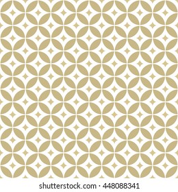 Seamless abstract pattern. Vector gold and white background. Geometric ornament. Stylish graphic pattern.