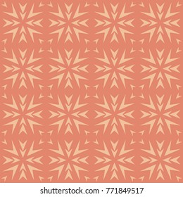 Seamless abstract pattern vector. Grid leaf light red on red background. Design print for wallpaper, textile, background.