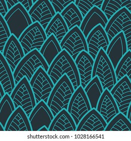 Seamless abstract pattern. Vector illustration with leaves.