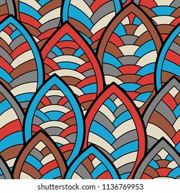 Seamless abstract pattern. Vector illustration with leaves.