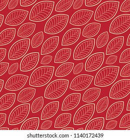 Seamless abstract pattern. Vector illustration with leaves.