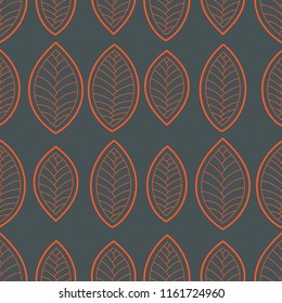 Seamless abstract pattern. Vector illustration with leaves.