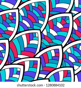 Seamless abstract pattern. Vector illustration with leaves.