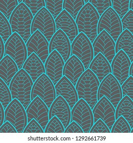 Seamless abstract pattern. Vector illustration with leaves.