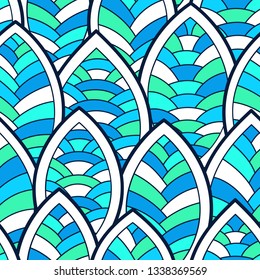 Seamless abstract pattern. Vector illustration with leaves.