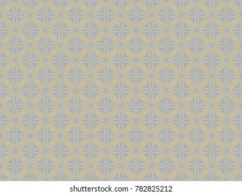 Seamless abstract pattern vector. Leaf beige on blue background. Design print for textile, wallpaper, background.