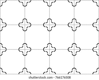 Seamless abstract pattern vector. Plus icon design black on white background. Print for wallpaper, textile, background.