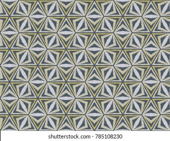 Seamless abstract pattern vector. Vintage design yellow on blue. Design print for textile, fabric, wallpaper, background.