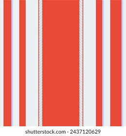 Patrón abstracto sin costuras con rayas de colores verticales sobre un fondo rojo. Ilustración de vector