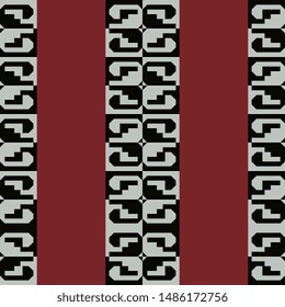 Seamless abstract pattern with vertical stripes of geometrical ethnic design. Ancient Peruvian tribal motif of Uari Indians.