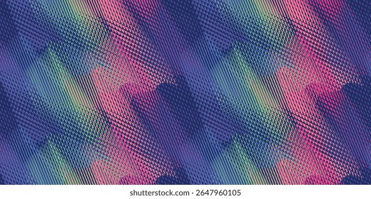 Seamless abstract pattern with vibrant diagonal lines, neon gradients and geometric texture. Dynamic futuristic print for youth fashion, wrapping paper, bold digital fabric.