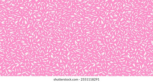 Modelo abstracto inconsútil con el fondo rosado vibrante y los trazos orgánicos blancos dispersos. Impresión minimalista lisa para la tela, la envoltura del regalo, la papelería, la decoración casera, y los diseños digitales modernos