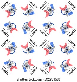 Seamless abstract pattern, vintage 50s 60s background, 1950s modern mid-century style, retro print for fabric, wallpaper, curtains, posters, web. Vector EPS 8