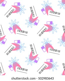 Seamless abstract pattern, vintage 50s 60s background, 1950s modern mid-century style, retro print for fabric, wallpaper, curtains, posters, web. Vector EPS 8