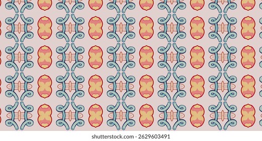 Seamless Abstract Pattern with Warm and Cool Tones