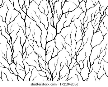 Seamless abstract pattern. Wattle plant. Texture with cracks. Fabric design, background.