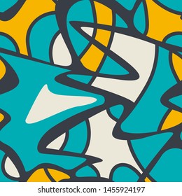 Seamless abstract pattern. Wave colorful elements.