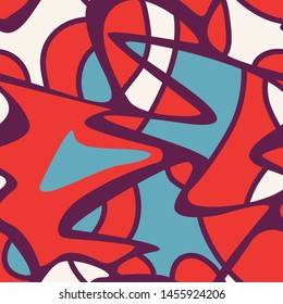 Seamless abstract pattern. Wave colorful elements.