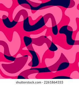 Seamless abstract pattern with wave colorful shapes 