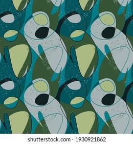 Seamless abstract pattern with wave vector shapes 