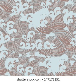 Seamless abstract pattern, waves background, wallpaper 
