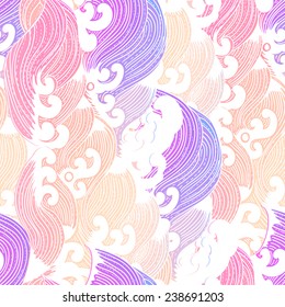 Seamless abstract pattern, waves background, wallpaper 
