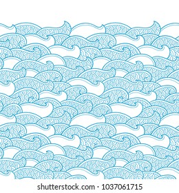 Seamless abstract pattern. Waves and scales. Vector illustration.