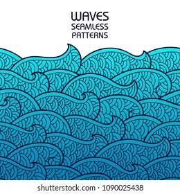 Seamless abstract pattern. Waves and scales. Vector illustration.