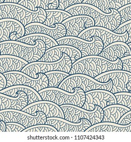 Seamless abstract pattern. Waves and scales. Vector illustration.