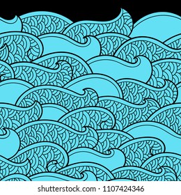 Seamless abstract pattern. Waves and scales. Vector illustration.