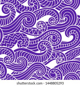 Seamless abstract pattern. Waves and scales in traditional oriental style. Vector illustration.