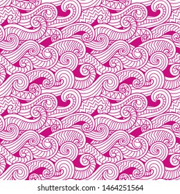 Seamless abstract pattern. Waves and scales in traditional oriental style. Vector illustration.