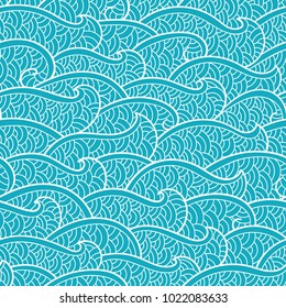 Seamless abstract pattern. Waves and spirals. Vector illustration.