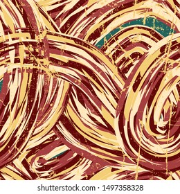 Seamless abstract pattern. Wavy chaotic geometry elements.