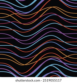 Seamless abstract pattern with wavy lined shapes	
