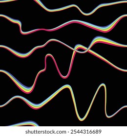 Seamless abstract pattern with wavy lined shapes