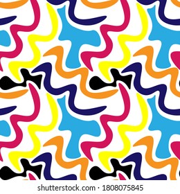 Seamless abstract pattern with wavy shapes.