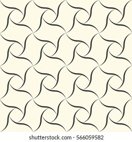 seamless abstract pattern with weaving geometric ornamental curves, ornamental paving stones tiles road path, mosaic wall decoration wallpaper endless background curvy dynamic circle and square shapes