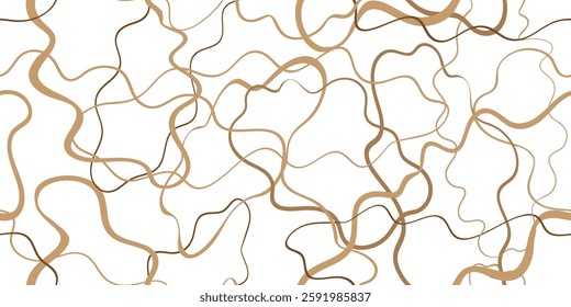 Seamless abstract pattern web design mocha mousse color smooth organic lines warm beige tones creates elegant and sophisticated visual effect white background
